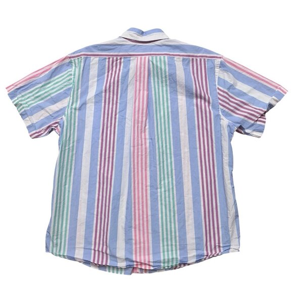 Brooks Brothers Shirt Mens Size L Short Sleeve Button Colorblock Multicolor - Picture 3 of 5